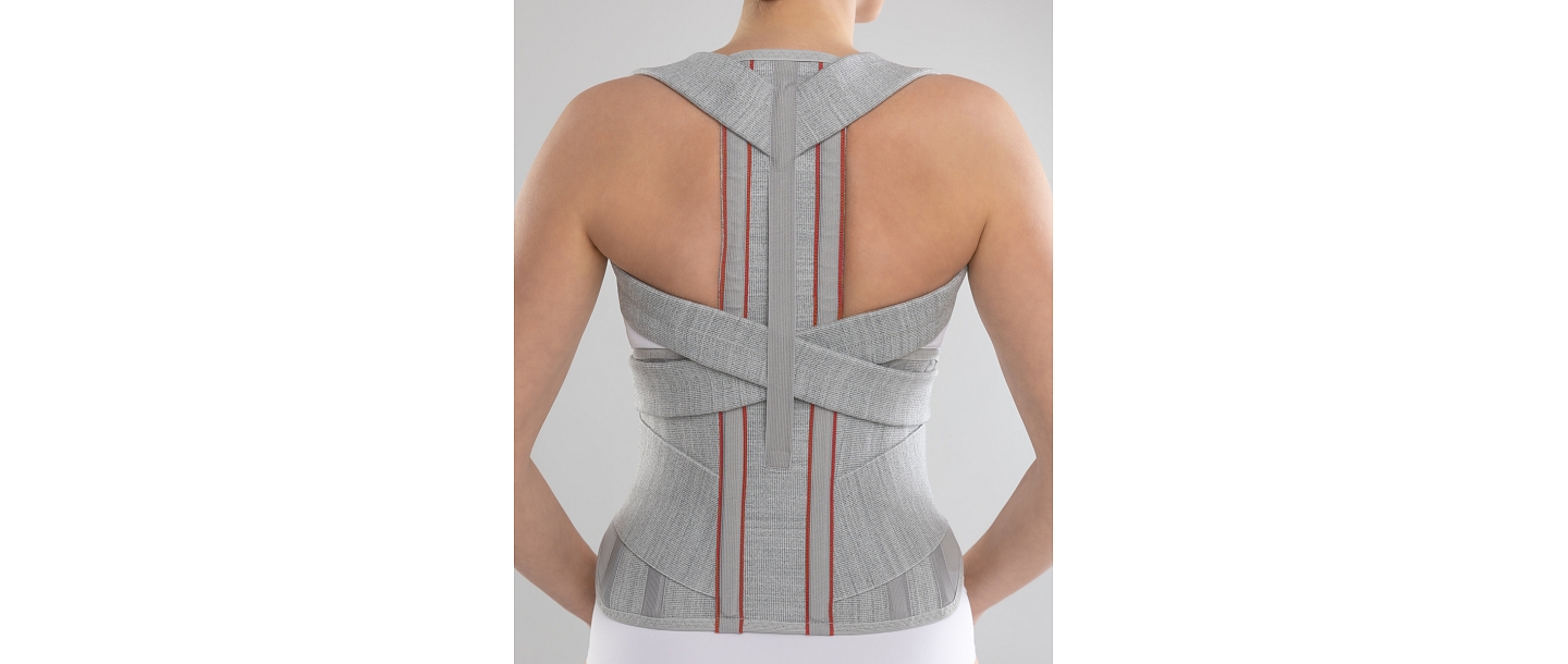 Back posture corrector with metal inserts, model 303